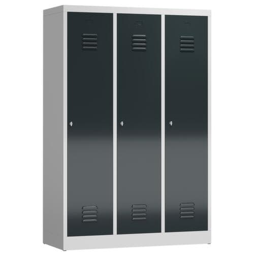 Garderobenschrank ClassiX für Schwarz-Weiß-Trennung, Abteilbreite 395 mm