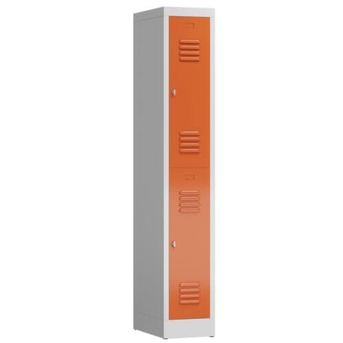 Doppelstöckiger Garderobenschrank ClassiX, Abteilbreite 300 mm