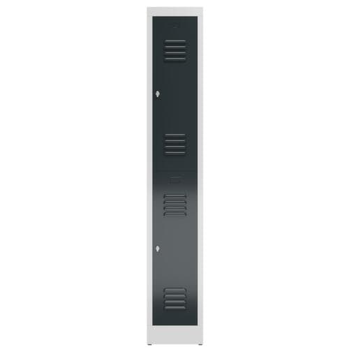 Doppelstöckiger Garderobenschrank ClassiX, Abteilbreite 300 mm