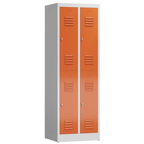 Doppelstöckiger Garderobenschrank ClassiX, Abteilbreite 295 mm