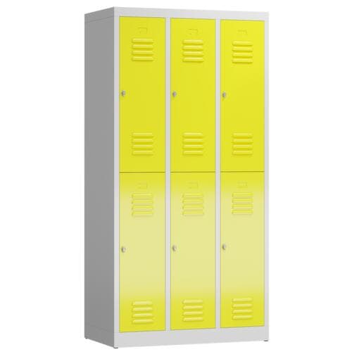 Doppelstöckiger Garderobenschrank ClassiX, Abteilbreite 290 mm