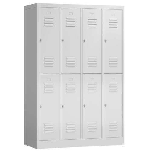 Doppelstöckiger Garderobenschrank ClassiX, Abteilbreite 295 mm