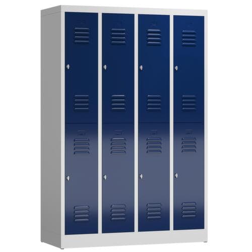 Doppelstöckiger Garderobenschrank ClassiX, Abteilbreite 295 mm