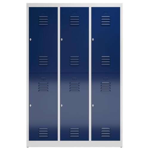 Doppelstöckiger Garderobenschrank ClassiX, Abteilbreite 395 mm