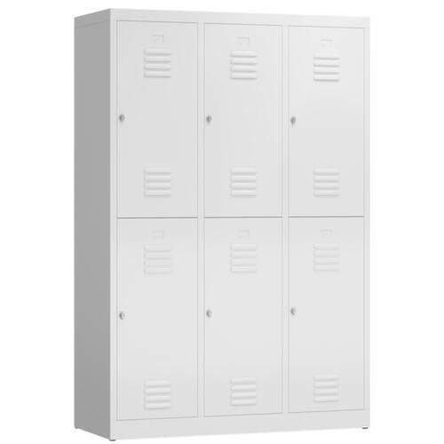 Doppelstöckiger Garderobenschrank ClassiX, Abteilbreite 395 mm