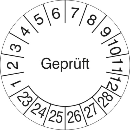 Runde Prüfplakette ohne Jahresfarbe