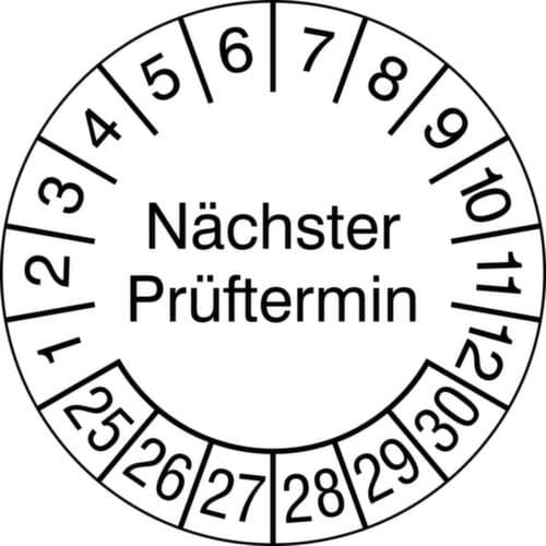 Runde Prüfplakette ohne Jahresfarbe
