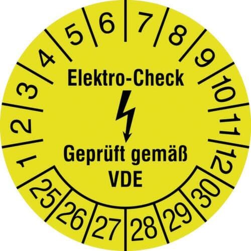 Runde Prüfplakette ohne Jahresfarbe
