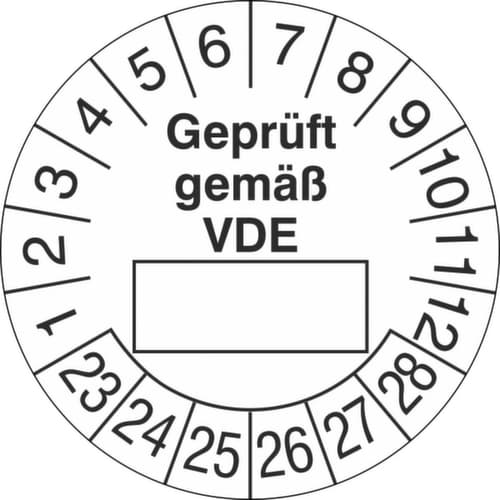 Runde Prüfplakette ohne Jahresfarbe