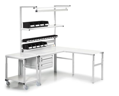 Treston ESD-Anbauelement für Montagetisch, Breite x Tiefe 1000 x 500 mm, Platte hellgrau