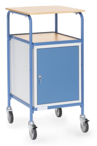 fetra Mobiles Pult mit Schrank, RAL7035 Lichtgrau/RAL5007 Brillantblau