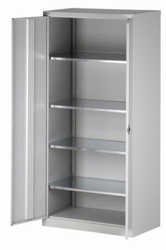 Bisley Aktenschrank Universal, 5 Ordnerhöhen, lichtgrau/oxfordblau