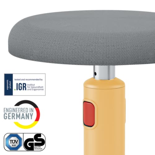 Leitz Sitz-Steh-Hocker Ergo Cosy Aktiv, Sitz grau, rutschfester Fußunterseite