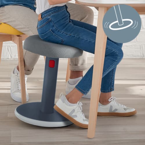 Leitz Sitz-Steh-Hocker Ergo Cosy Aktiv, Sitz grau, rutschfester Fußunterseite