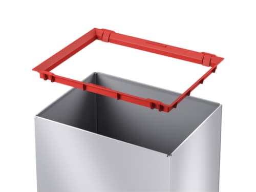 Hailo Abfallbehälter Big-Box Swing XL mit selbstschließendem Schwingdeckel, 52 l, silber