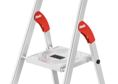 Hailo Einseitige Stufenstehleiter StandardLine L60 mit Ablageschale, 3 Riffelblechstufe(n)