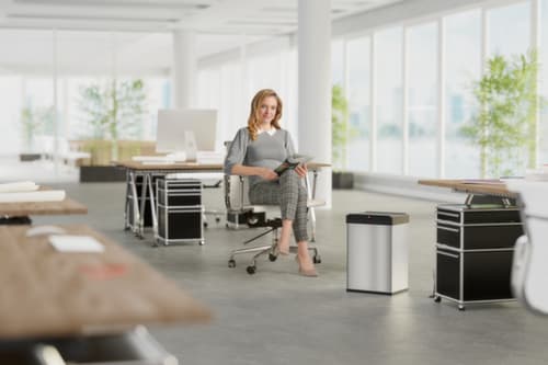 Hailo Abfallbehälter Big-Box Swing L mit selbstschließendem Schwingdeckel, 35 l
