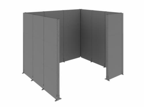 Akustik-Stellwand-Set, Höhe x Breite 2960 x 3500 mm, Wand RAL7037 Staubgrau