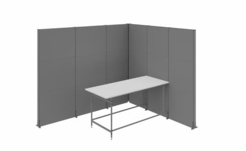 Akustik Meeting Point, Höhe x Breite 2960 x 3500 mm, Wand RAL7037 Staubgrau