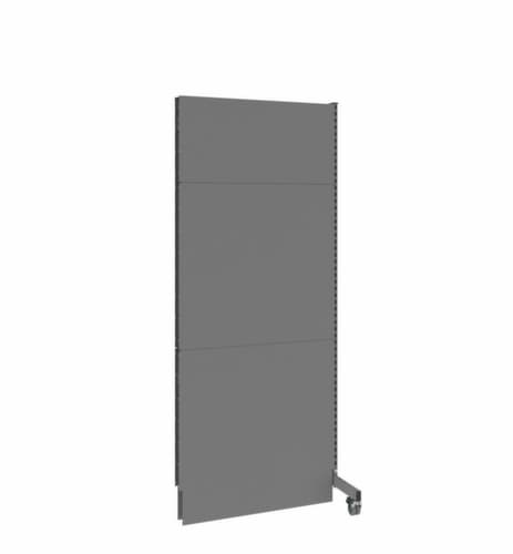 Akustik-Stellwand Mobil Anbauelement, Höhe x Breite 2500 x 1000 mm, Wand RAL7037 Staubgrau