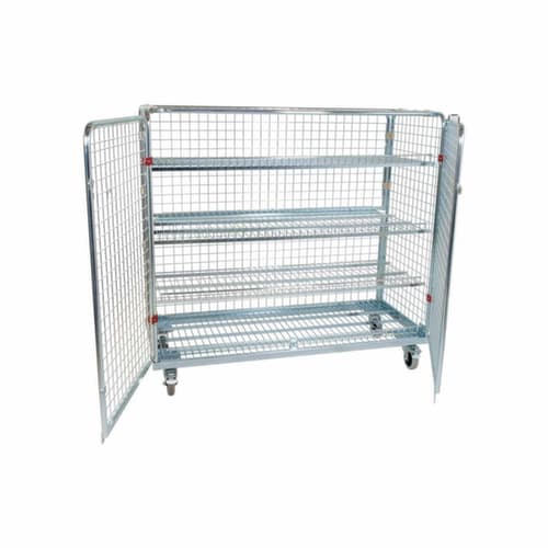 Rollbehälter mit Drahtgitterwänden, Traglast 500 kg, Länge x Breite 620 x 1500 mm