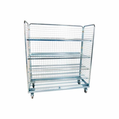 Rollbehälter mit 3 Gitterwänden, Traglast 500 kg, Länge x Breite 620 x 1500 mm