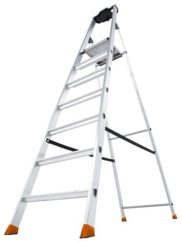 Krause Stufenstehleiter MONTO® Solido® mit Gerstenkorn-Podest, 7 profilierte Stufen