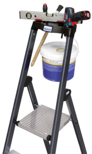 Krause Eloxierte Stufenstehleiter MONTO® SePro S®, 6 rutschhemmend profilierte Stufen