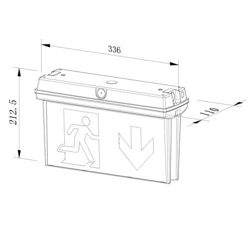 B-Safety LED-Rettungszeichenleuchte V-LUX TOP, Befestigung Zur Deckenmontage, Hinweisschilder zum Stecken