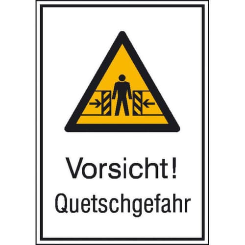 Warnkombischild SafetyMarking® "Vorsicht! Quetschgefahr"