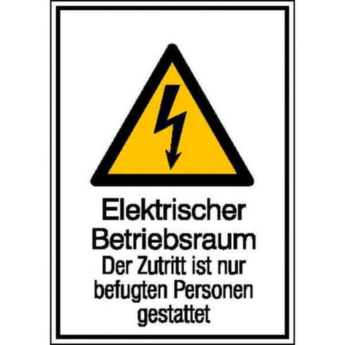 Warnkombischild SafetyMarking® "Elektrischer Betriebsraum - Der Zutritt ist nur befugten Personen gestattet"