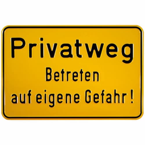 Hinweisschild SafetyMarking®, "Privatweg - Betreten auf eigene Gefahr!"