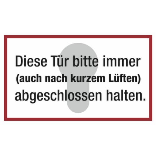 Türschild SafetyMarking®, "Diese Tür bitte immer (auch nach kurzem Lüften)"