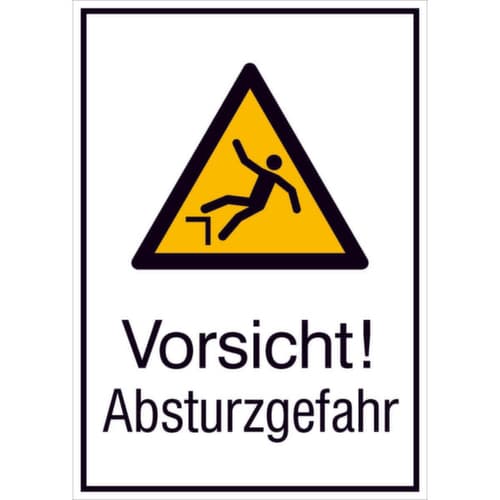 Warnkombischild PROTECT "Vorsicht! Absturzgefahr"