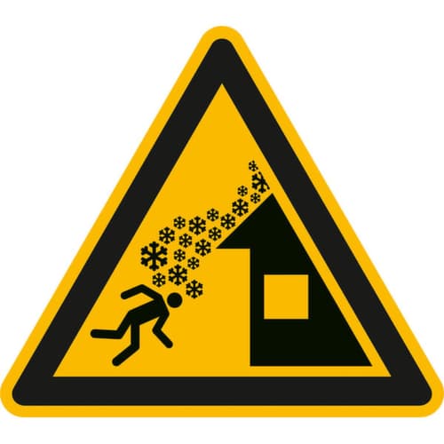Warnschild SafetyMarking® vor Dachlawine