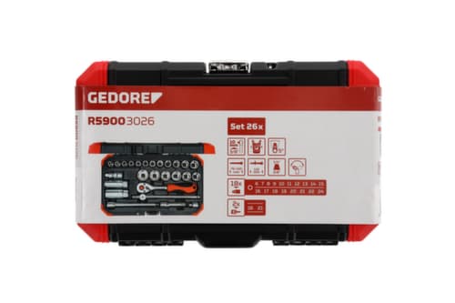 GEDORE R59003026 Steckschlüssel-Satz 3/8" 6-24mm 26-teilig