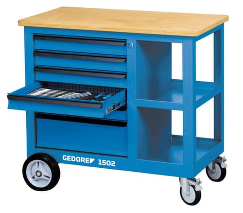 GEDORE 1502 S Rollwerkbank mit 6 Schubladen und Schraubstock