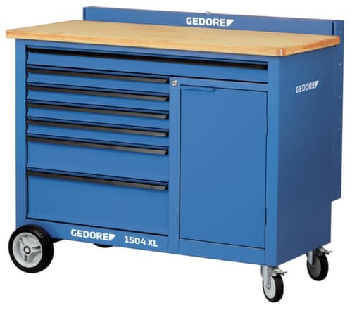 GEDORE 1504 XL Rollwerkbank 1,25 m breit mit 7 Schubladen