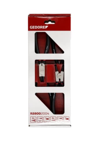 GEDORE R28002004 Sicherungsringzangensatz gerade + gewinkelt 90° 4-teilig