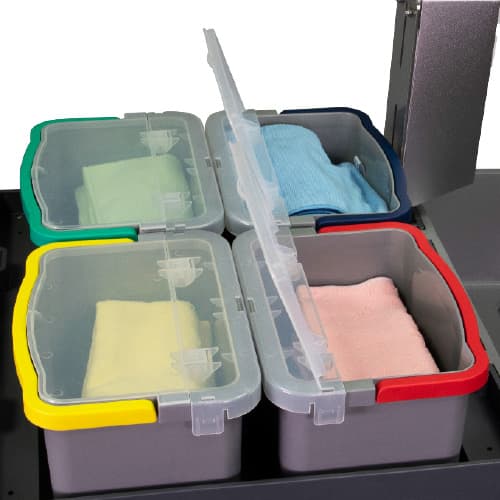 Geschlossener Reinigungswagen VariX, 4x6 l Eimer
