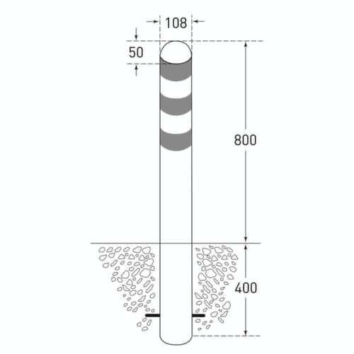 Moravia Schutzpoller CITY für Ladesäule, Höhe 1200 mm, Zum Einbetonieren