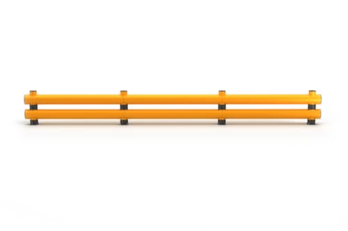 a.m.p.e.r.e. Rammschutz-Barriere Rack Mammut®, Doppelplanke, Länge 6000 mm