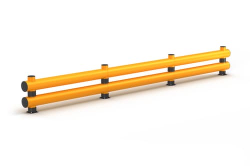 a.m.p.e.r.e. Rammschutz-Barriere Rack Mammut®, Doppelplanke, Länge 6000 mm