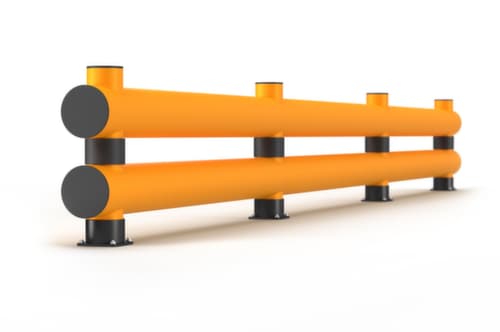 a.m.p.e.r.e. Rammschutz-Barriere Rack Mammut®, Doppelplanke, Länge 6000 mm