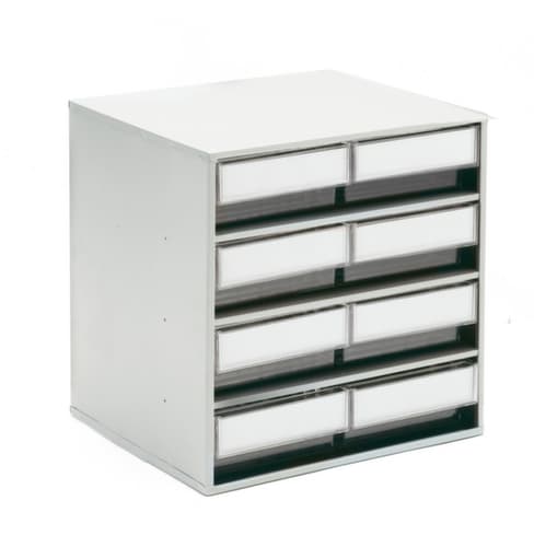 Treston Kleines Lagermagazin, 8 Schublade(n), RAL7035 Lichtgrau/transparent