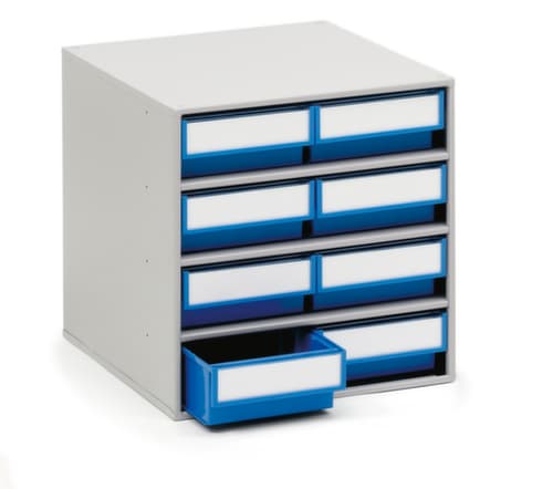 Treston Kleines Lagermagazin, 8 Schublade(n), RAL7035 Lichtgrau/blau