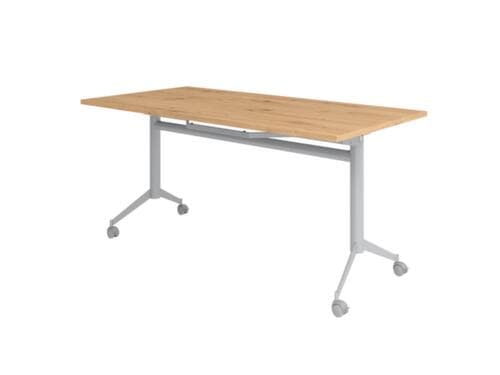 Fahrbarer Klapptisch, Höhe x Breite x Tiefe 750 x 1600 x 800 mm, Platte Asteiche