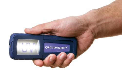 Scangrip Akku-Handleuchte UV-FORM mit ultraviolettem Licht