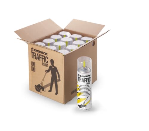 a.m.p.e.r.e. Bodenmarkierset TRAFFIC PAINT® mit 12 Farbdosen, gelb