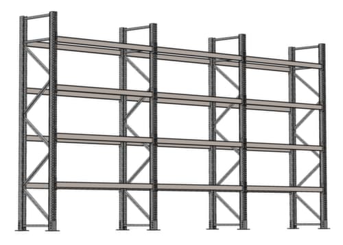 SCHULTE Palettenregal für 45 Paletten, 8590 mm breit, 5 Lagerebenen